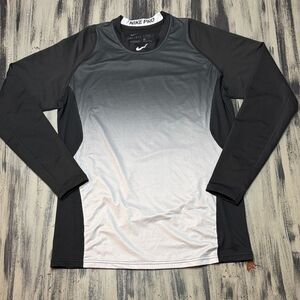 Nike Pro Black and White Gradient Dri-Fit Long Sleeve